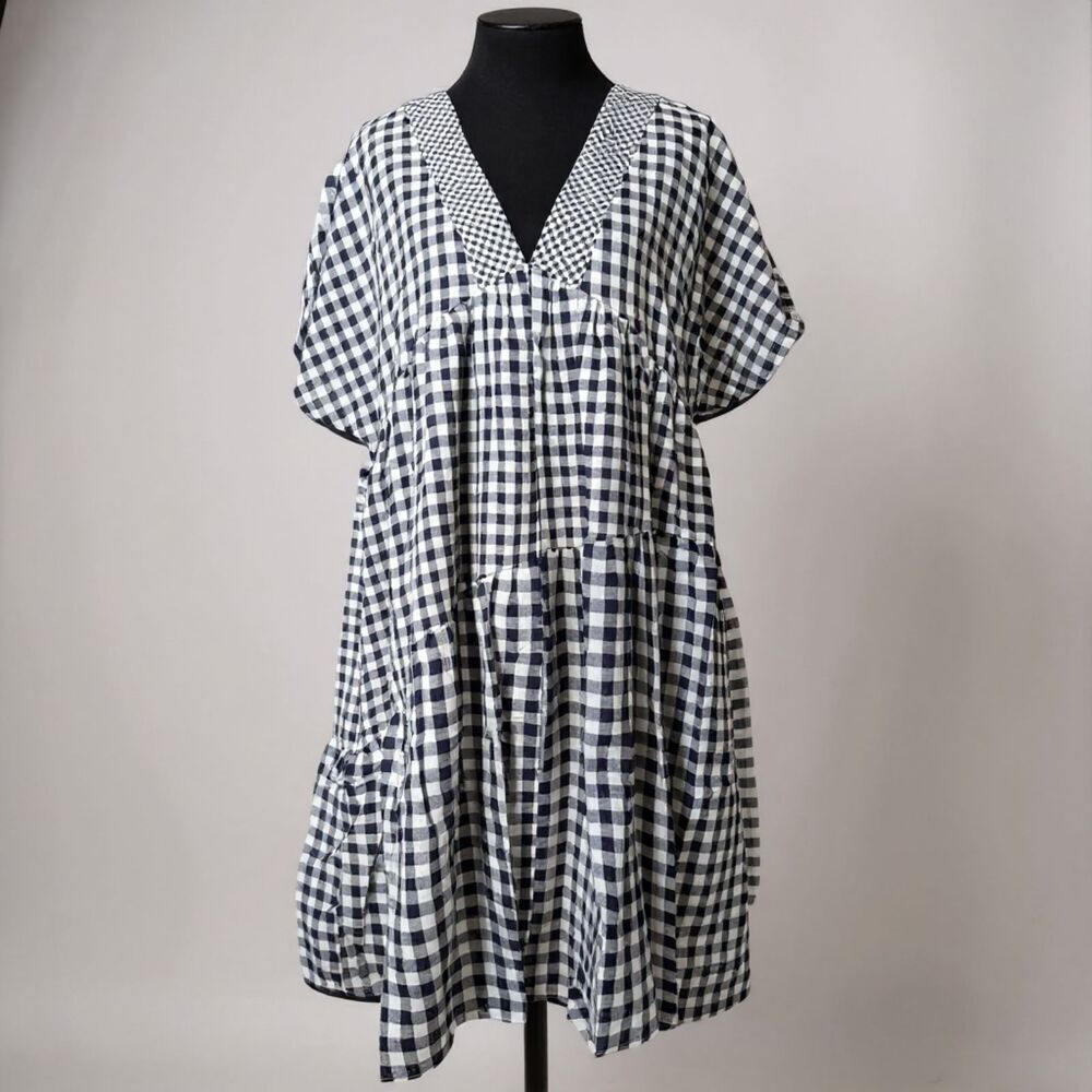 Anthropologie 11.1 TYLHO Blue Gingham Dress – Size Medium – NWT
